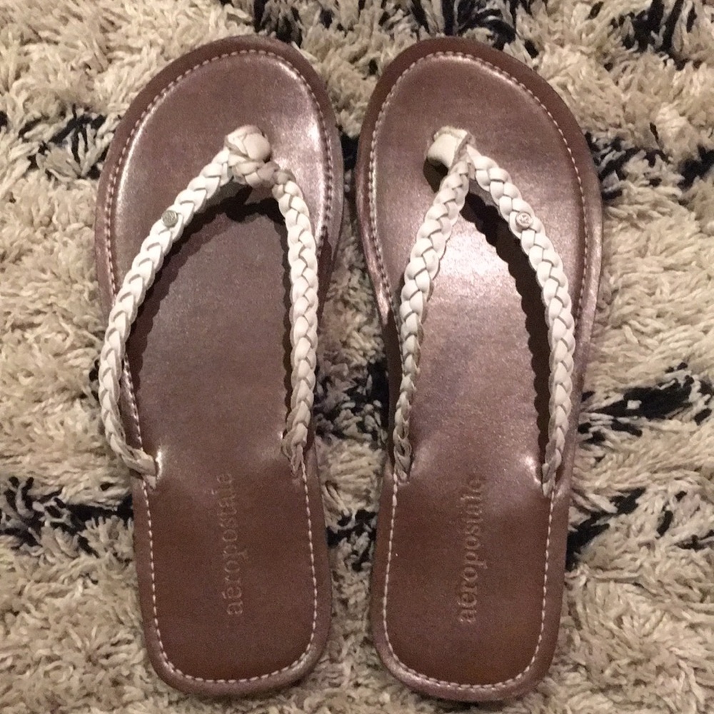 Aeropostale White Sandals | Size 7.5